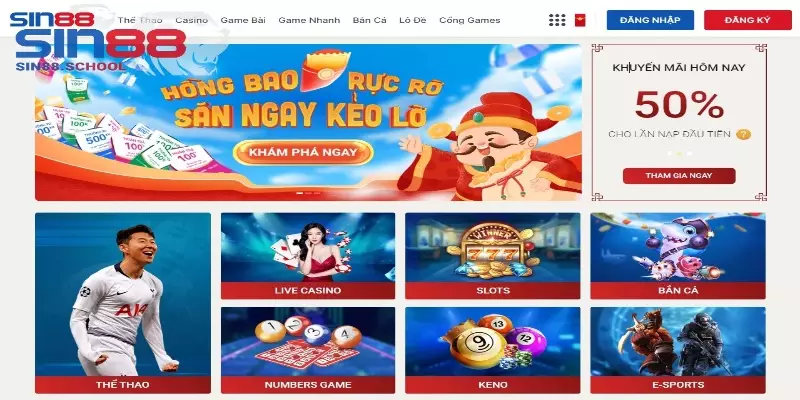 Nhà cái Sin88 đa dạng các tựa game tha hồ lựa chọn