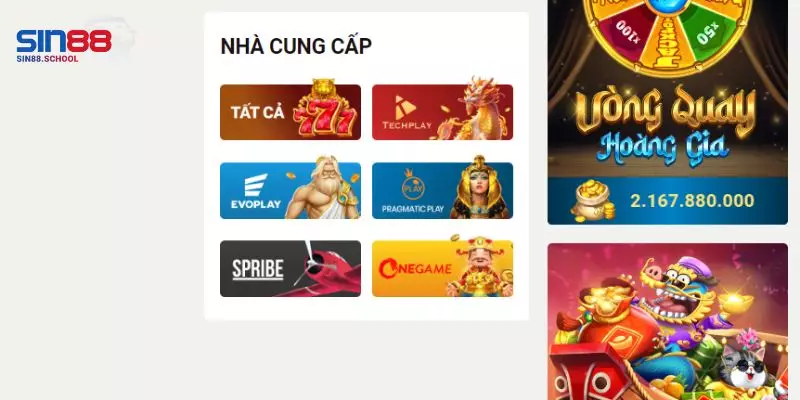 Thực hiện trải nghiệm nổ hũ Sin88 với nhà cung cấp uy tín